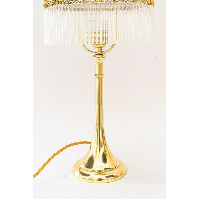 Art Deco Table Lamp with Glass Sticks, Vienna, 1920s For Sale - Image 3 of 15