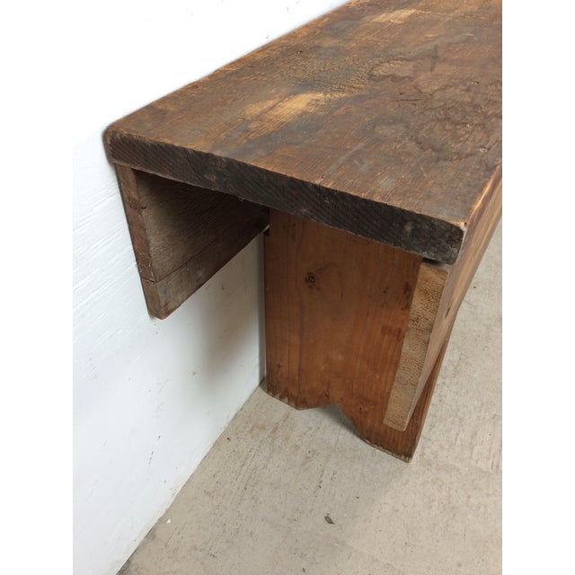 Antique Style Primitive Long Wooden Bench For Sale - Image 14 of 18