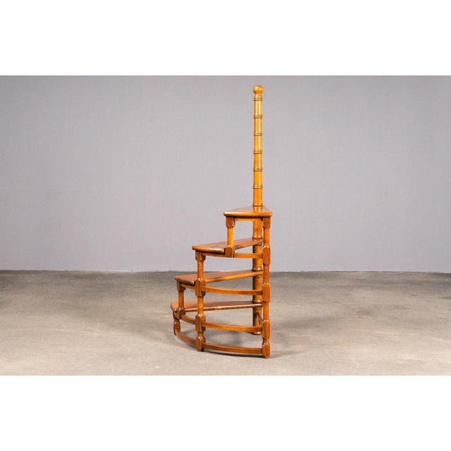 English Style Practical Library Staircase For Sale - Image 5 of 16