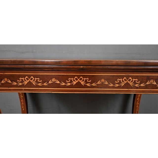 Brown Mahogany Game Console Table, 1920s For Sale - Image 8 of 18