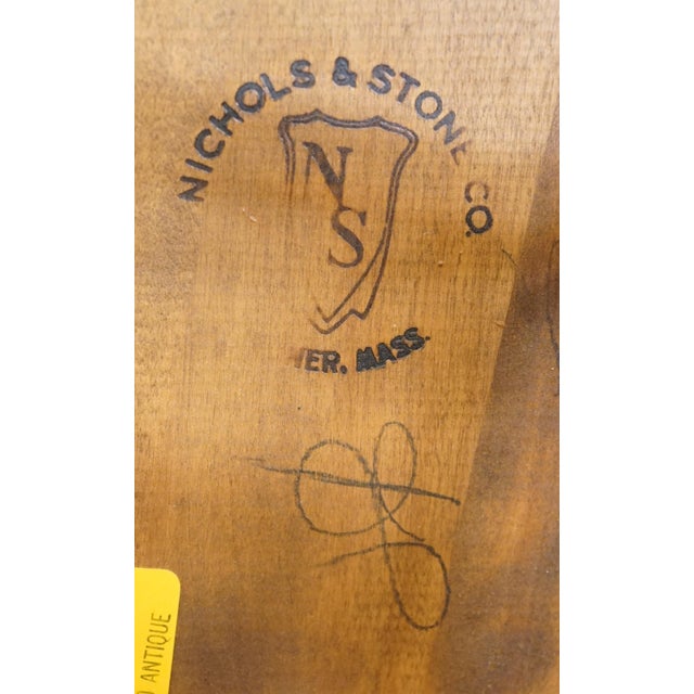 Nichols & Stone Co. Solid Hard Rock Maple Colonial Early American Comb Back Dining Arm Chair For Sale - Image 11 of 11