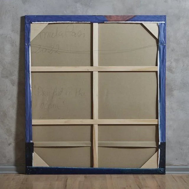 Textile Abstract Mixed-Media Painting, Dry Feet in the Ocean by Amela Rasi, Germany 2022 For Sale - Image 7 of 10