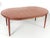 Rosengren Hansen round teak dining table, extendable for 4 to 10 people. Tapered T-shaped legs. Square headband. 2...
