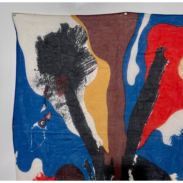 Josep Guinovart Bertrán, Bold Abstract Latin American Screenprint Scarf Textile Art Print Josep Guinovart For Sale - Image 9 of 10