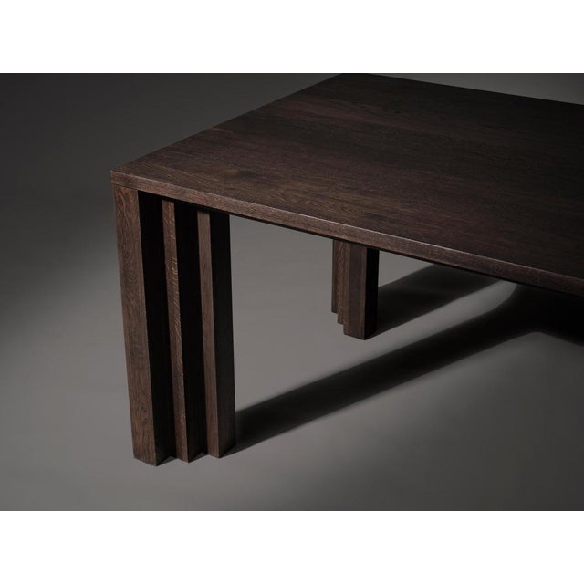 Contemporary Cadence 240 Dining Room Table in Dark Brown European Oak by Mokko Amsterdam For Sale - Image 3 of 7