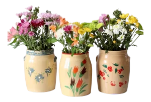 Vintage Hand Painted Cookie Jars - Set of 3