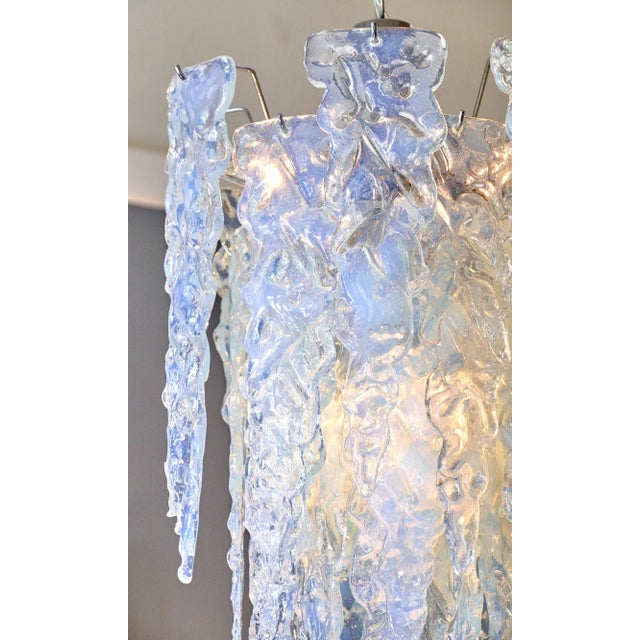 “Ghiacciolo” Murano Glass Iridescent Chandelier For Sale In Austin - Image 6 of 12