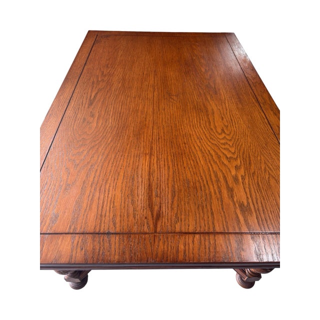 Ornate Early 20th Century Jacobean Style Draw Leaf Dining Table For Sale - Image 4 of 12