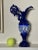 Baroque Baroque Embossed Cobalt Blue & Gold Ceramic Decorative Pitcher For Sale - Image 3 of 10
