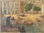 Spanish School, Mediterranean Fishing Village Harbor Coastal Landscape with Boats and Fishermen, 1910s, Oil on Canvas For Sale - Image 15 of 15