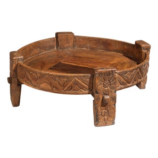 Mid 20th Century Carved Chakki Table, 1940s For Sale