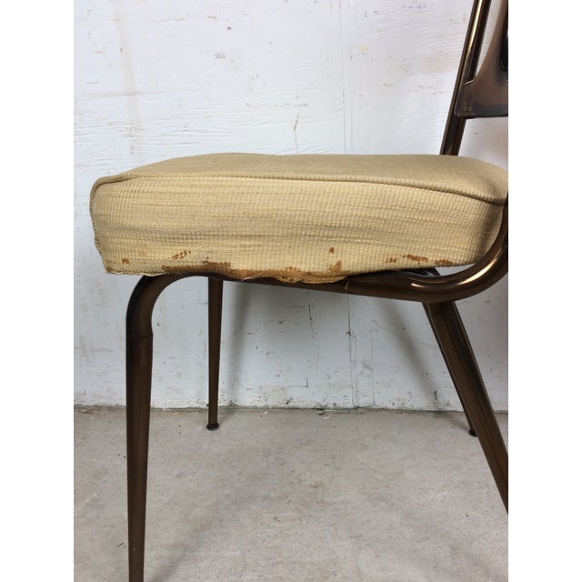 Black Mid Century Modern Pair of Chairs With Smoked Lucite Seat Back and Vintage Upholstery by Chromecraft For Sale - Image 8 of 13