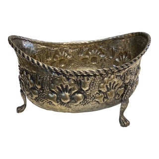 Footed Embossed Jardiniere For Sale