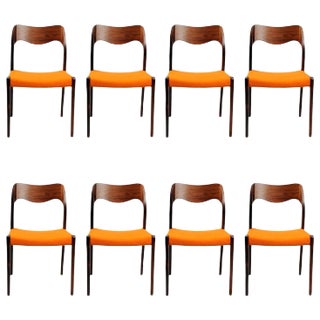 Rosewood Dining Chairs by Niels Otto Møller, Customizable Reupholstery, 1960s, Set of 8 For Sale