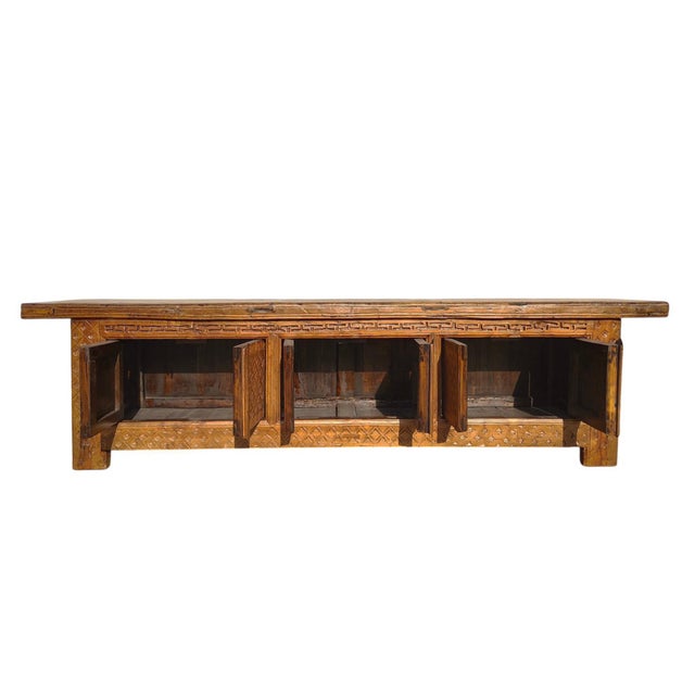 91" Long Hand Carved Poplar 6 Door Sideboard For Sale In Greensboro - Image 6 of 7