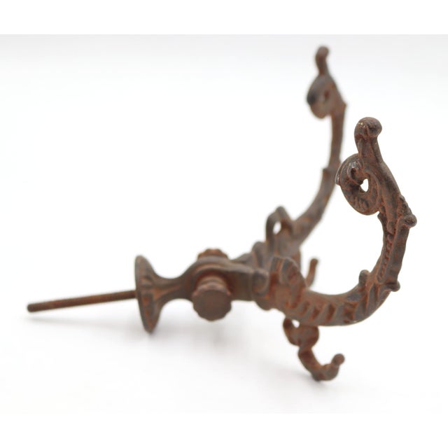 Antique Pair of Victorian Black Cast Iron Hall Tree Hooks For Sale - Image 6 of 7