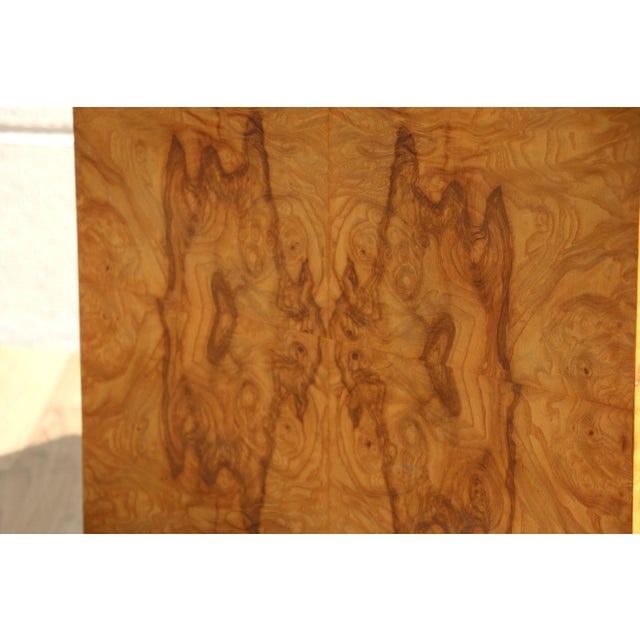 Mid Century Modern Milo Baughman Style Burlwood Cube Side Table, 1970s For Sale - Image 10 of 18