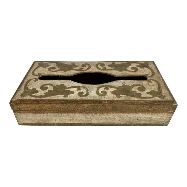 Vintage Italian Florentine Tissue Box For Sale
