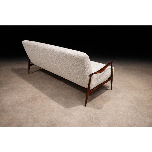 Sofa in Rosewood and Ivory Bouclé by Giuseppe Scapinelli, Brazil, 1950s - Lot 449B For Sale - Image 13 of 15