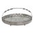 1960s Mayell Queen Anne Divided Glass Dish on Footed Silver Plated Handled Stand For Sale
