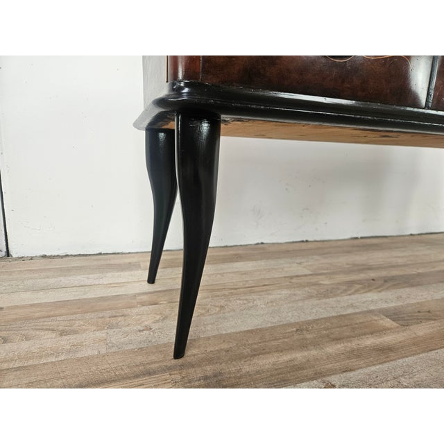 Mahogany-Paneled Entrance or Dressing Table with Mirrored Top, 1960 For Sale - Image 12 of 13