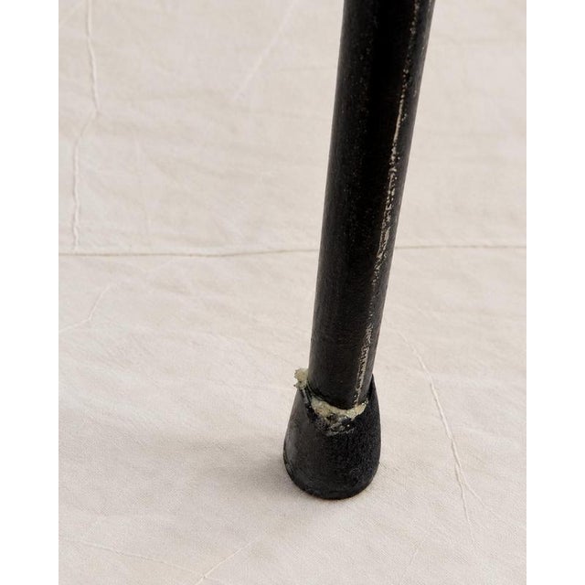 Wood Mid-Century Rattan Cane and Iron Bar Stool attributed to Dennis Lennon, 1950s For Sale - Image 7 of 9