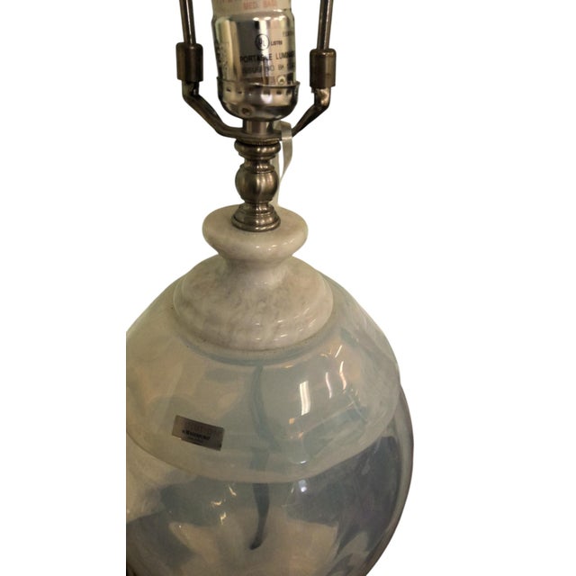 2000 - 2009 Evolution by Waterford Glass Table Lamp on Marble Base For Sale - Image 5 of 7