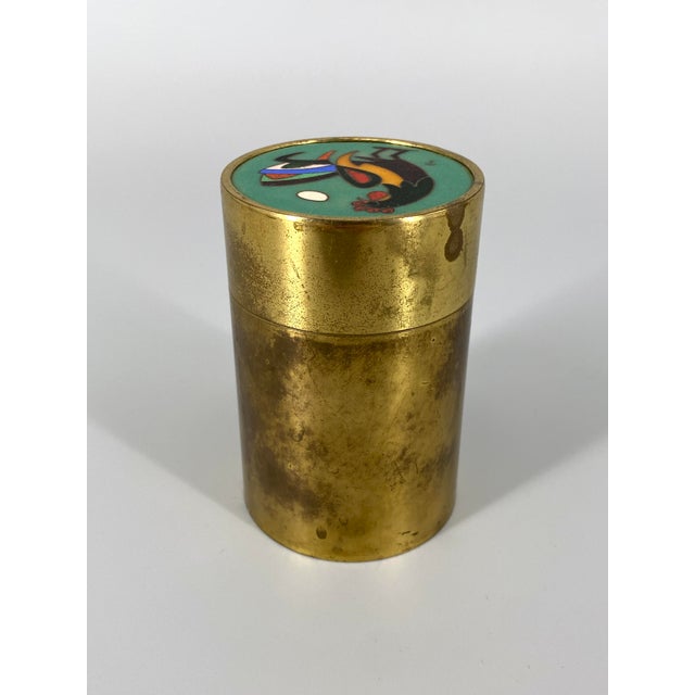 Metal Art Deco Cylindrical Brass Cigarette Case, 1920s For Sale - Image 7 of 15