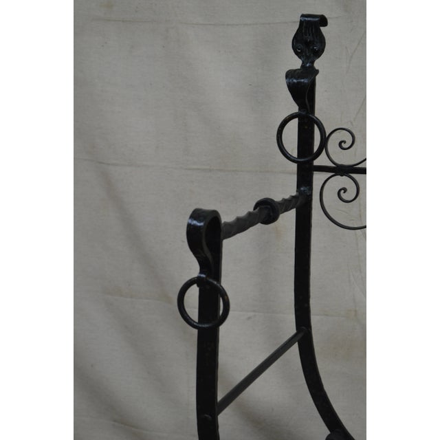 1920s Antique Wrought Iron Savonarola X Form Arm Chair For Sale - Image 5 of 13