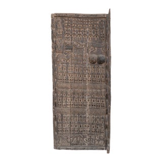 Vintage Dogon Granary Door With Mali African 75.5" H For Sale