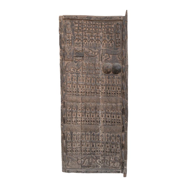 Vintage Dogon Granary Door With Mali African 75.5" H For Sale