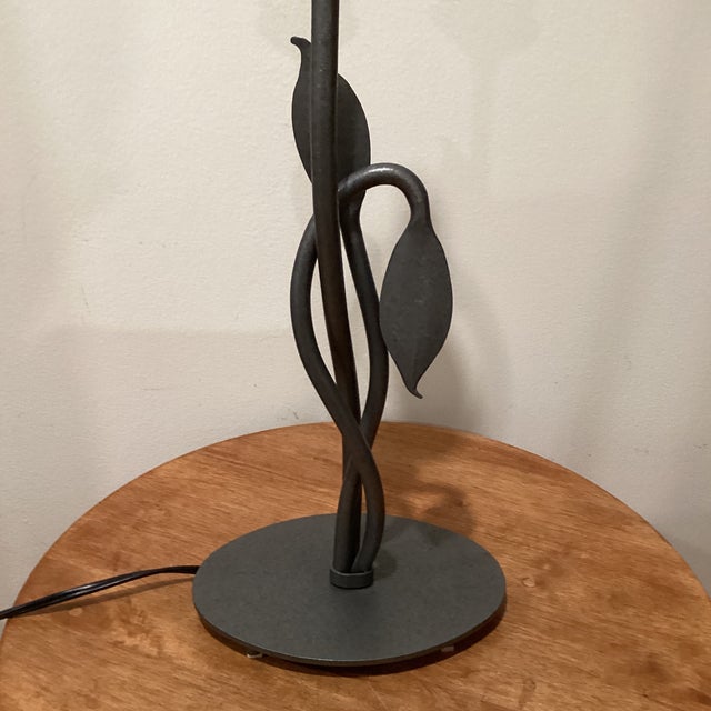 Unique Hubbardton Forged Leaves Table Lamp Stems of hand-forged iron sprout from the lamp post, with one gently curved...