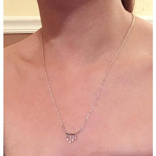 14 Karat White Gold Fancy Necklace With Diamonds For Sale - Image 12 of 12