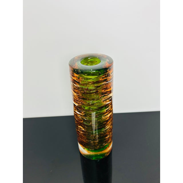 Model 6823 Uranium Art Glass Whirlpool Vase by František Vízner for Škrdlovice, Czechoslovakia, 1960s For Sale - Image 6 of 10