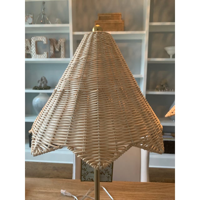 Lillian August Parasol Rattan Lamps a Pair Chairish