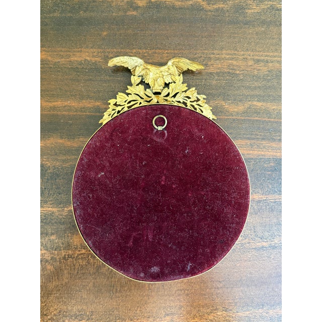 Vintage American Federal Gold Brass Eagle Bullseye Convex Mirror For Sale In South Bend - Image 6 of 6