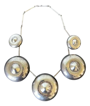 Vintage Sculptural Silver Necklace by Graziella Laffi