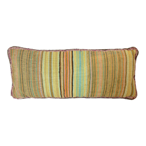 Late 20th Century Pillow of Handwoven Cotton Nepalese Bands