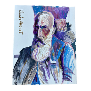 Contemporary Original Ej Hartmann Abstract Expressionist Portrait Painting Claude Monet