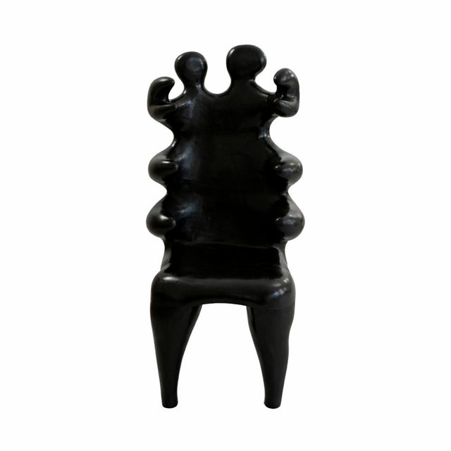 20th Century Romanian Sculptural Black Wood Armchair from Paul Covaci, 1980s For Sale - Image 9 of 9