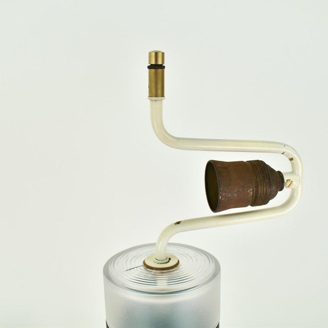 Mid 20th Century Scandinavian Attributed to Venini Murano Glass Teal Clear Murano Table Lamp For Sale - Image 6 of 9