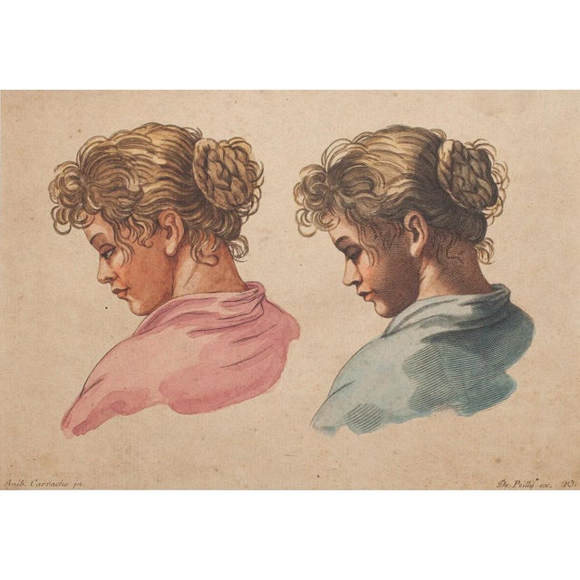 Portrait Etching on Paper by Annibale Carracci, 20th Century For Sale - Image 3 of 3