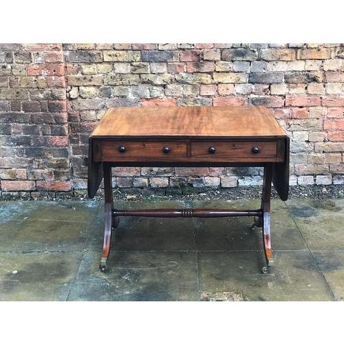 Regency Sofa Table in Cuban Mahogany with Inlay For Sale - Image 4 of 14