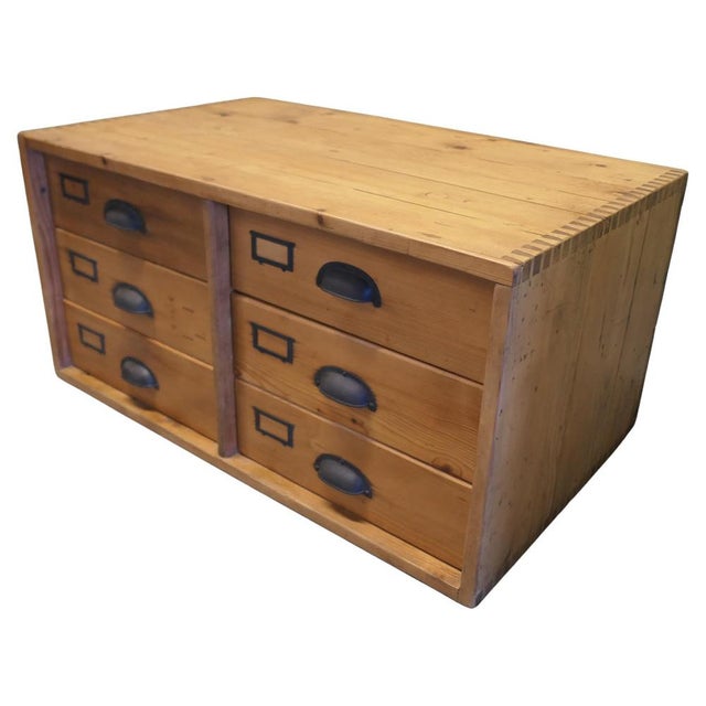 Pine Filing Cabinet with Drawers, 19th Century For Sale - Image 9 of 9