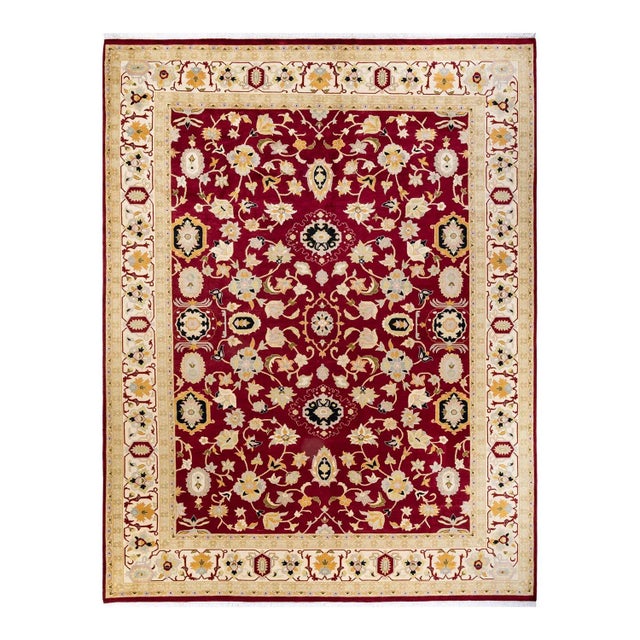 Red Mogul, One-of-a-Kind Hand-Knotted Area Rug in Red, 9' 3" x 11' 10" For Sale - Image 8 of 8