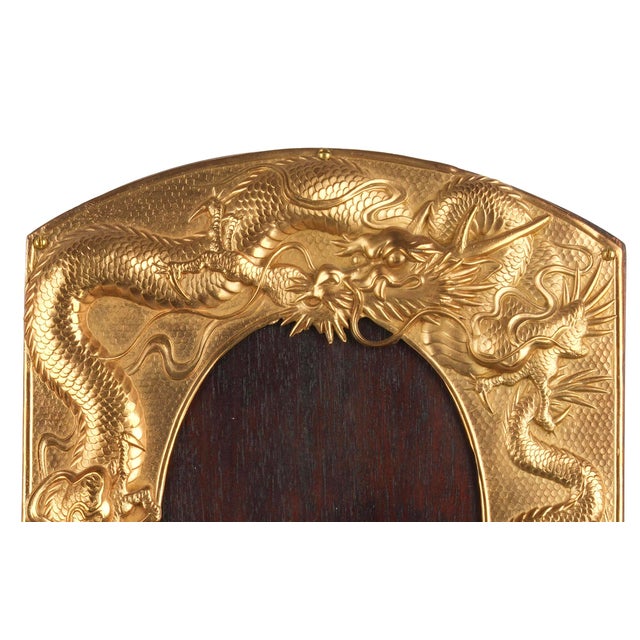 Early 19th Century Japanese Meiji Bronze Dore Dragon Picture Frame For Sale - Image 5 of 6