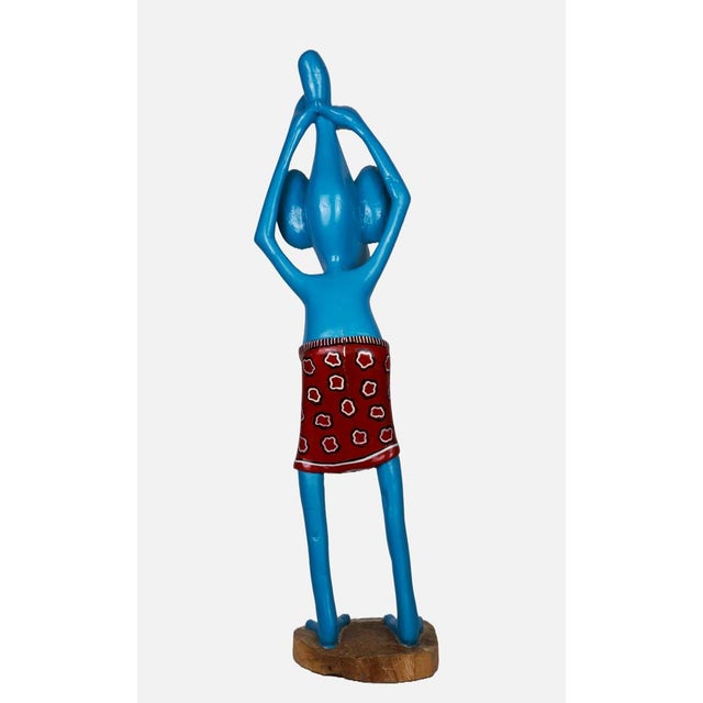 George Lilanga, Sculpture of a Blue Figure, 1995, Wood For Sale - Image 3 of 7