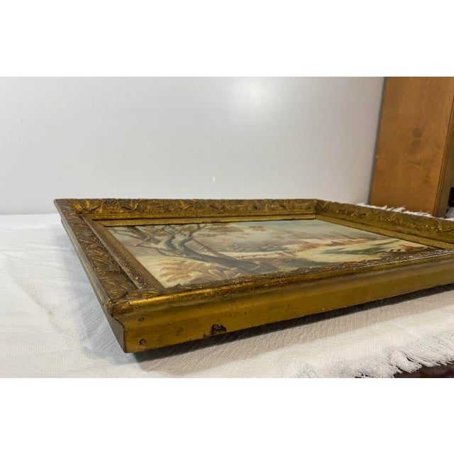Antique 19th Cen. Winter Scene Landscape Oil Painting For Sale - Image 10 of 12