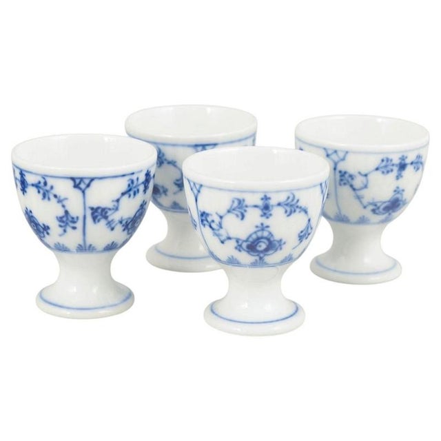 1920s Blue Fluted Plain Egg Cups from Royal Copenhagen, 1920s, Set of 4 For Sale - Image 5 of 5