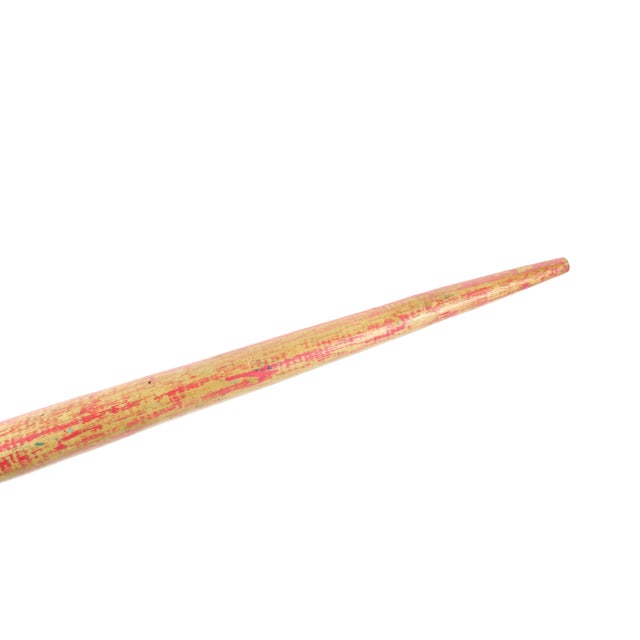 Vintage Handmade Carved Wood Red Paintbrush Sculpture For Sale In Chicago - Image 6 of 6